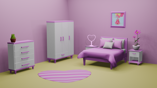 Pink bedroom 3D-Modell .c4d .max .obj .3ds .fbx .stl .blend 