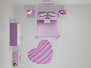 Pink bedroom 3D-Modell