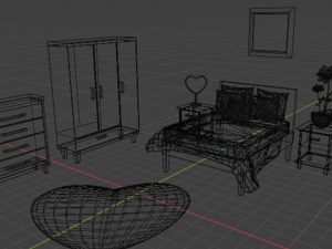 Pink bedroom 3D-Modell
