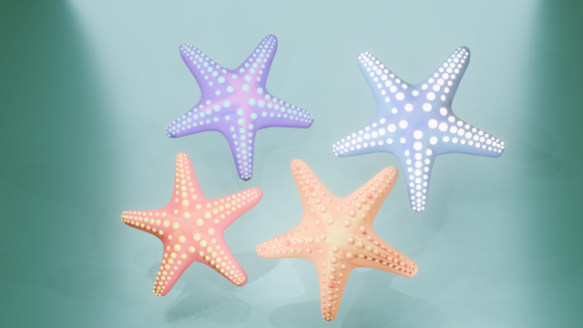 Starfish different colors Modèle 3D .c4d .max .obj .3ds .fbx .stl .blend 