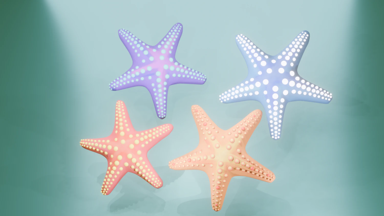 Starfish different colors 3D Model .c4d .max .obj .3ds .fbx .stl .blend 
