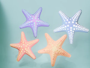 तारामछली विभिन्न रंगों की 3D मॉडल