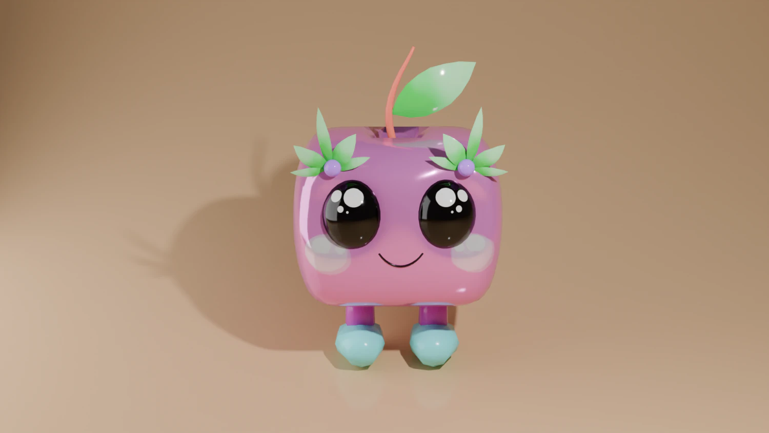 Apple character 3D Model .c4d .max .obj .3ds .fbx .stl .blend