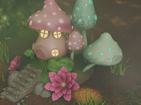 Mushroom house 3D Model