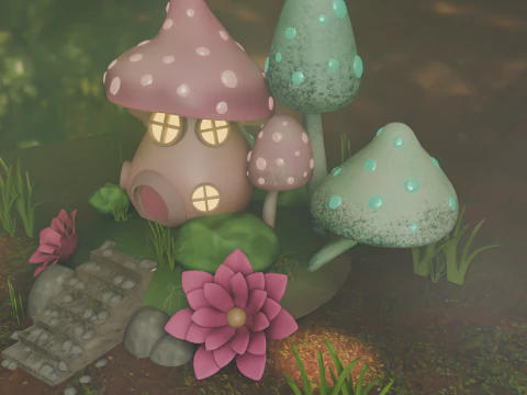 Mushroom house 3D Model