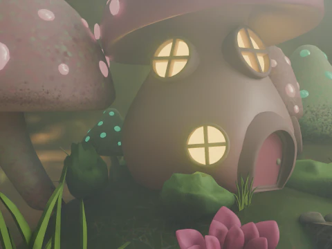 Mushroom house 3D Model