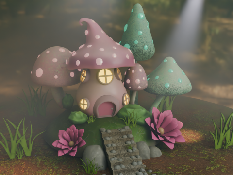 Mushroom house 3D Model