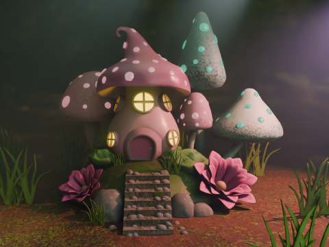 Mushroom house 3D Model