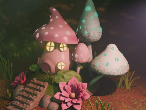 Mushroom house 3D Model