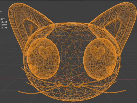 Chat kwa&iuml; Modèle 3D