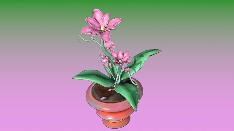 Flowerpot Model 3D .c4d .max .obj .3ds .fbx .stl .blend 