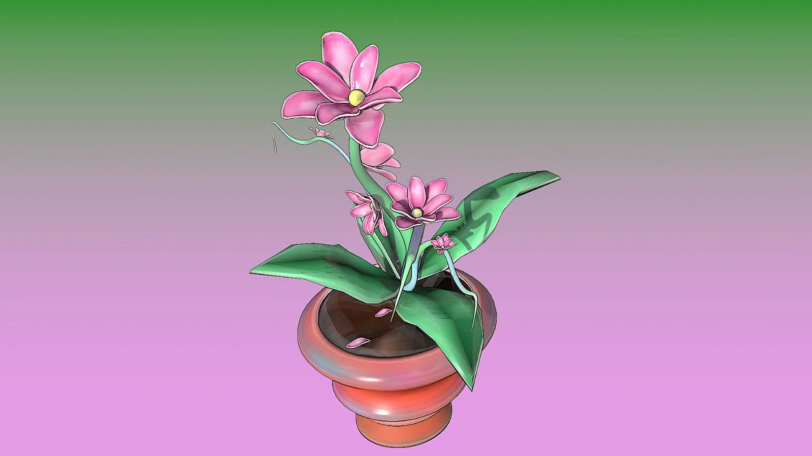 Flowerpot 3D Model .c4d .max .obj .3ds .fbx .stl .blend 