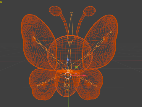 Animated Kawaii Butterfly Cute Stylized in FBX Textures 3D Model