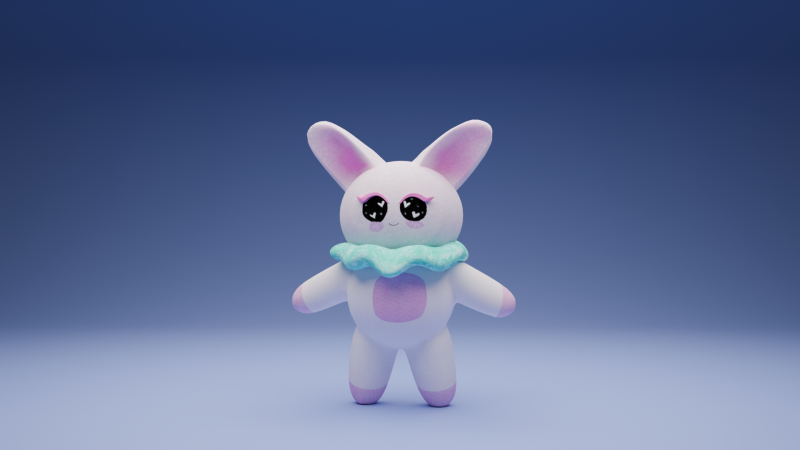 Kawaii Rabbit Cute Stylized Game Ready Textures 3D 모델 .c4d .max .obj .3ds .fbx .stl .blend 