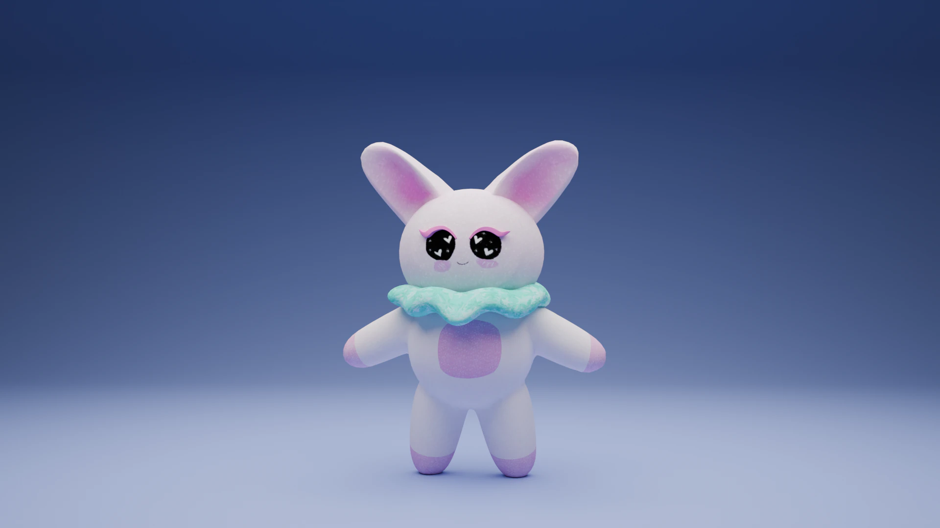 Kawaii Rabbit Cute Stylized Game Ready Textures 3D Model .c4d .max .obj .3ds .fbx .stl .blend 