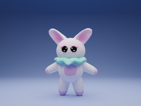 Kawaii Rabbit Cute Stylized Game Ready Textures 3D Model