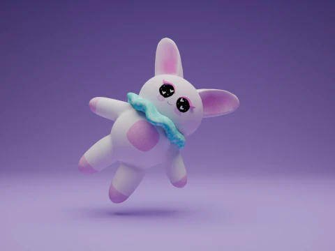 Kawaii Rabbit Cute Stylized Game Ready Textures 3D Model