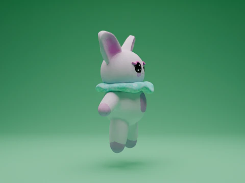 Kawaii Rabbit Cute Stylized Game Ready Textures 3D Model