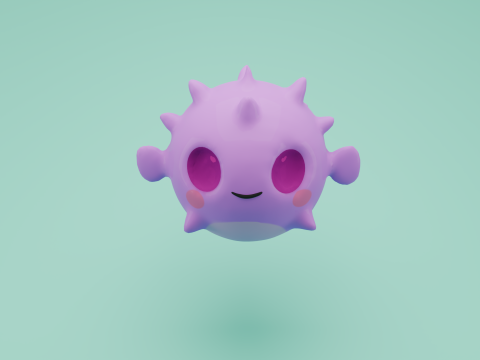 Kawaii Pufferfish Cute Stylized FBX 3D Model