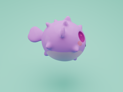 Kawaii Pufferfish Cute Stylized FBX 3D Model