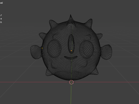 Kawaii Pufferfish Cute Stylized FBX 3D Model