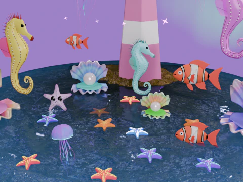 Sea collection 3D 3D Model