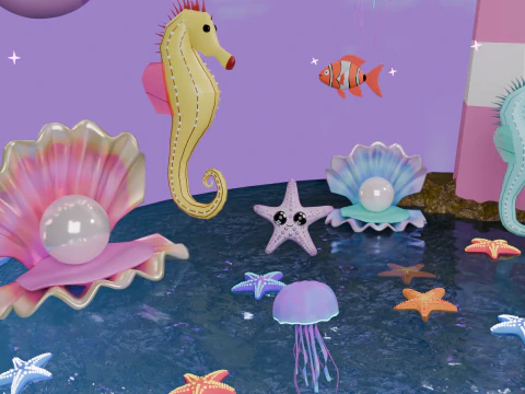Sea collection 3D 3D Model