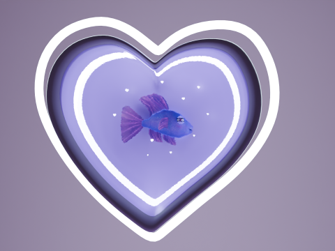Neon heart lamp 3D 모델