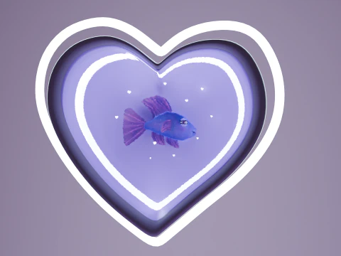 नियॉन हृदय दीपक 3D मॉडल