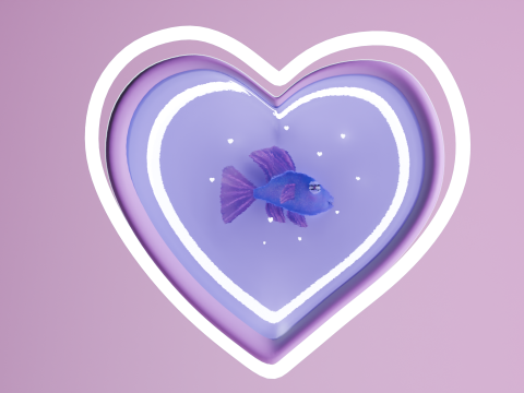 Neon heart lamp 3D Модель