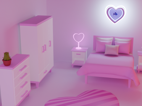 Neon heart lamp 3D Модель
