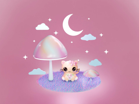 Lindo gato 3D 3D 模型