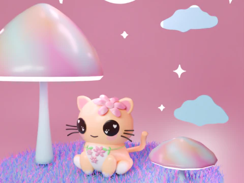 Lindo gato 3D 3D Model