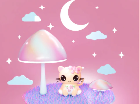 Lindo gato 3D 3D Model