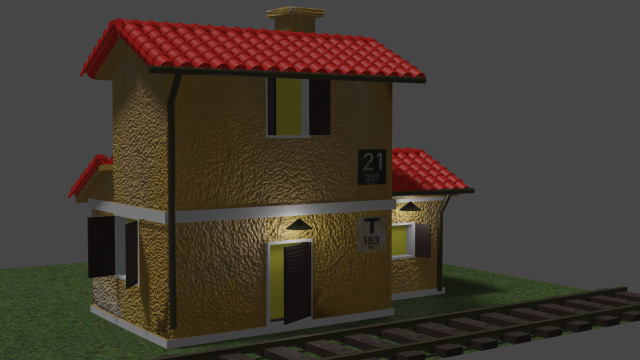 railway roadhouse 3D Модель .c4d .max .obj .3ds .fbx .stl .blend 