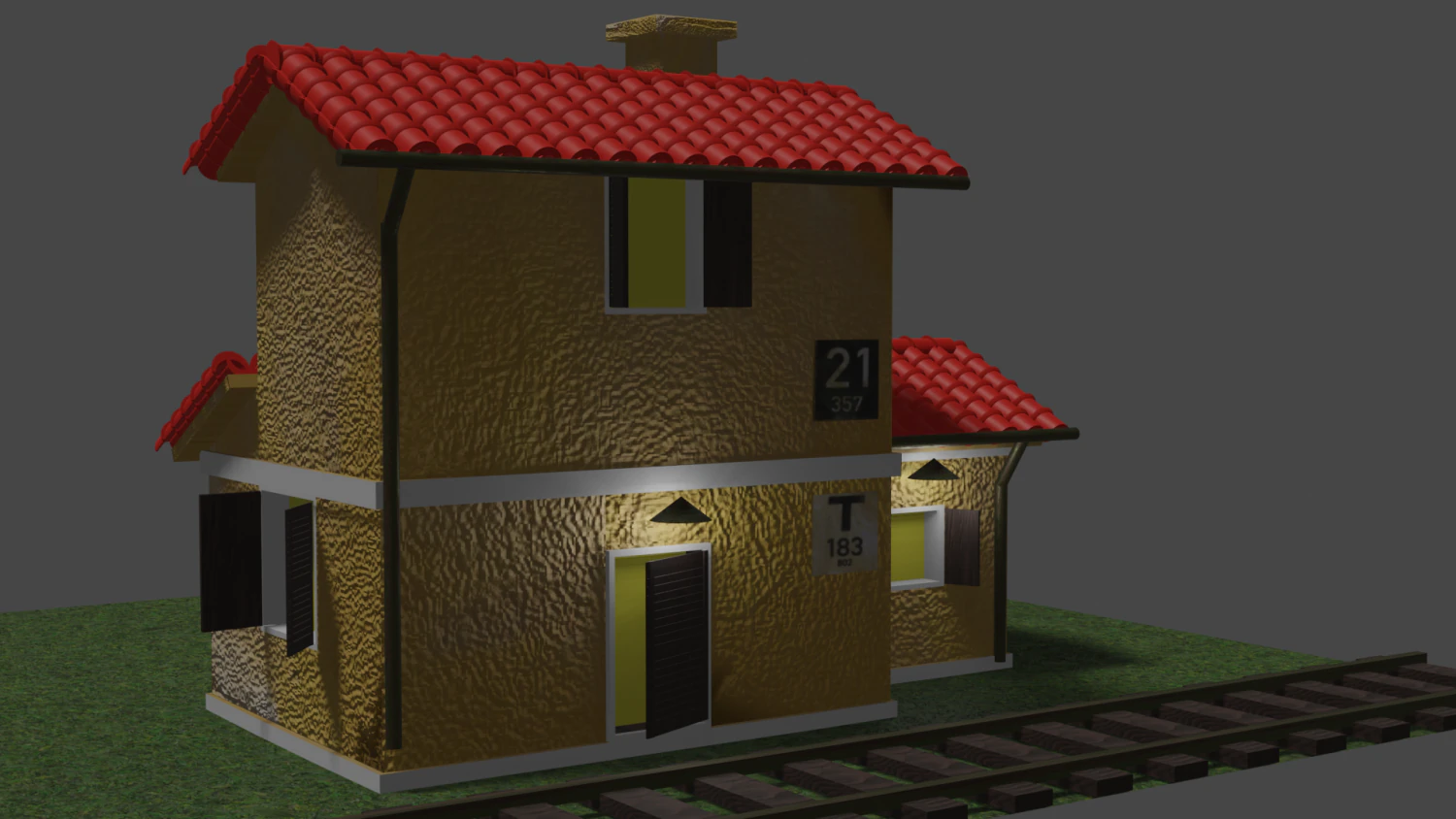 railway roadhouse 3D Model .c4d .max .obj .3ds .fbx .stl .blend 