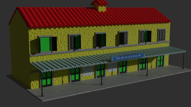 railway roadhouse Model 3D .c4d .max .obj .3ds .fbx .stl .blend 