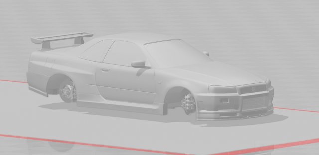 nissan gtr r34 3D 프린트 모델 .c4d .max .obj .3ds .fbx .stl .blend 