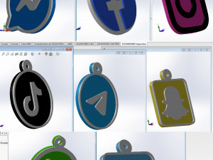 key-chain social networks 3D 打印模型