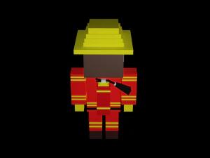 3D Low Poly Firefighter 3D Model