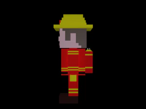 3D Low Poly Firefighter 3D Model