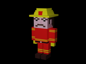 3D Low Poly Firefighter Modelo 3D