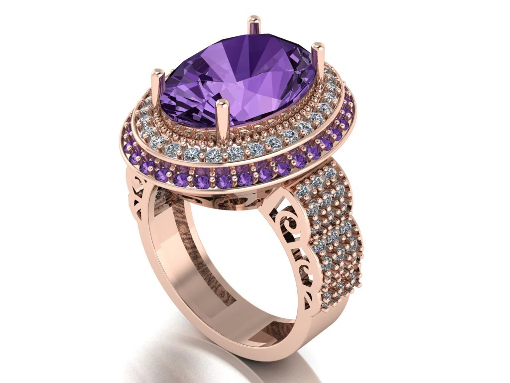 classic women ring 3D Model .c4d .max .obj .3ds .fbx .stl .blend 