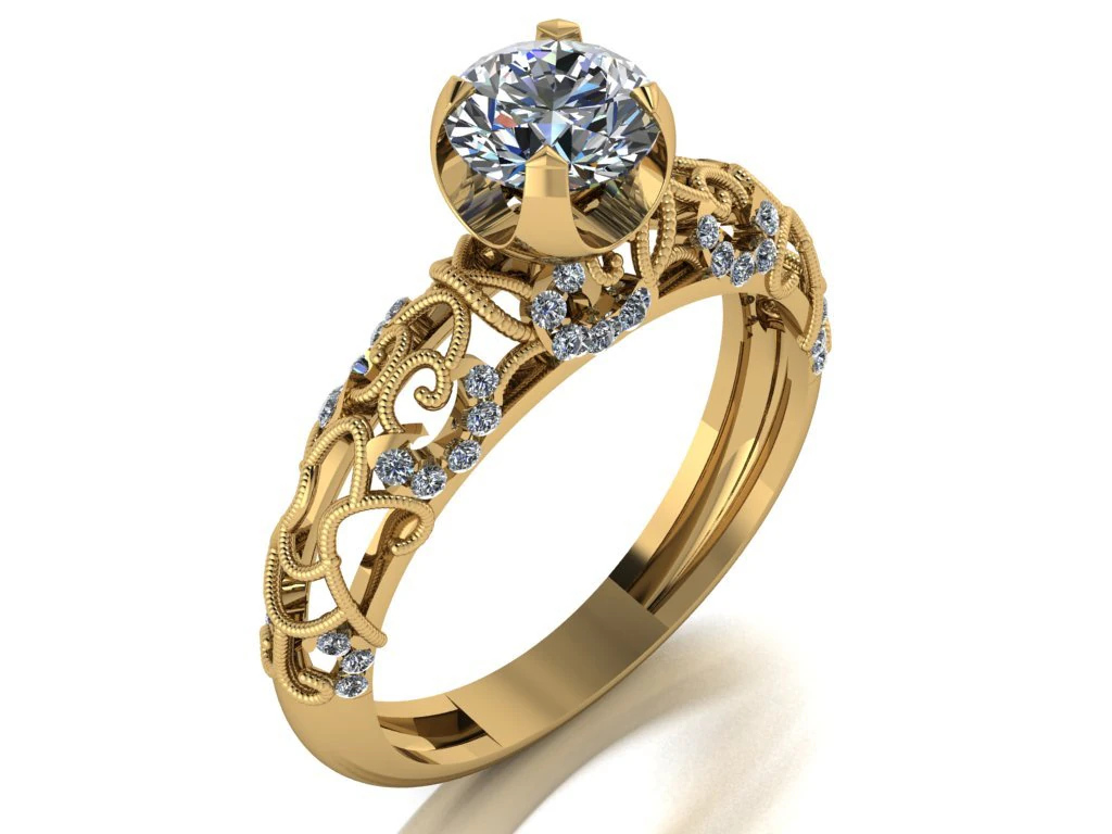 bague solitaire Modèle 3D .c4d .max .obj .3ds .fbx .stl .blend 