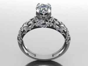bague solitaire Modèle 3D