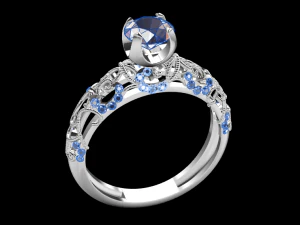 bague solitaire Modèle 3D