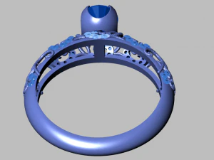 bague solitaire Modèle 3D