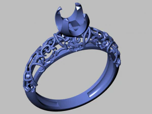 bague solitaire Modèle 3D