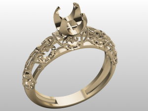 solitaire ring Model 3D