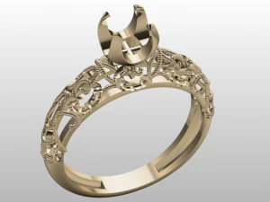 bague solitaire Modèle 3D